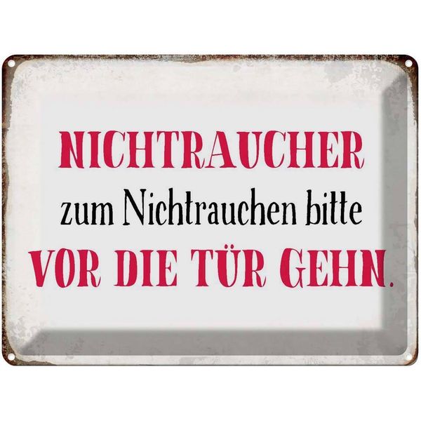Vianmo Insegna Di Latta 30X40 Cm Nichtraucher Bitte Vor Die TüR-image