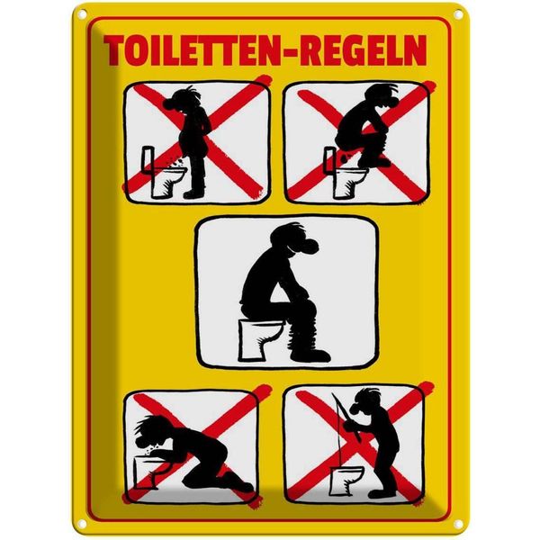 Vianmo Insegna Di Latta 40X30 Cm Toiletten Regeln-image