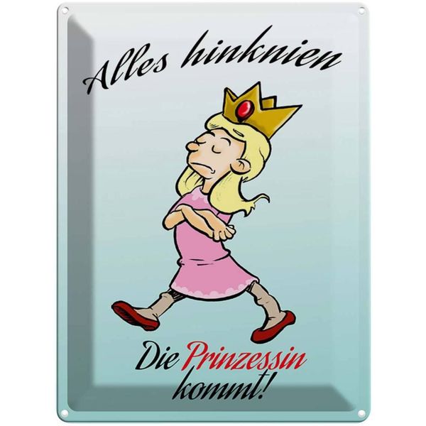 Vianmo Insegna Di Latta 40X30 Cm Alles Hinknien Prinzessin Kommt-image