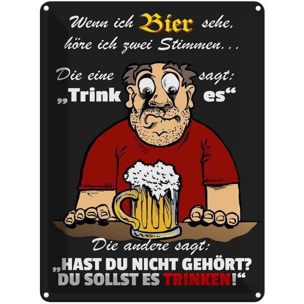 Vianmo Insegna Di Latta 40X30 Cm Wenn Ich Bier Sehe HöRe Ich 2-image