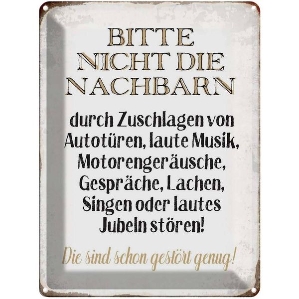 Vianmo Insegna Di Latta 40X30 Cm Bitte Nicht Die Nachbarn StöRen-image