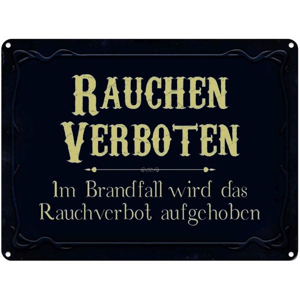 Vianmo Insegna Di Latta 30X40 Cm Rauchen Verboten Im Brandfall-image