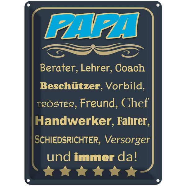 Vianmo Insegna Di Latta 40X30 Cm Papa Berater Lehrer Freund Immer-image