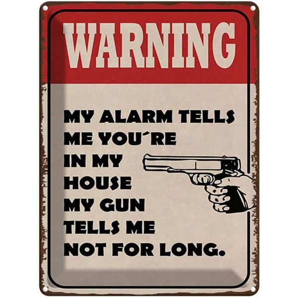 Vianmo Insegna Di Latta 40X30 Cm Warning My Alarm Tells Me You´Re-image