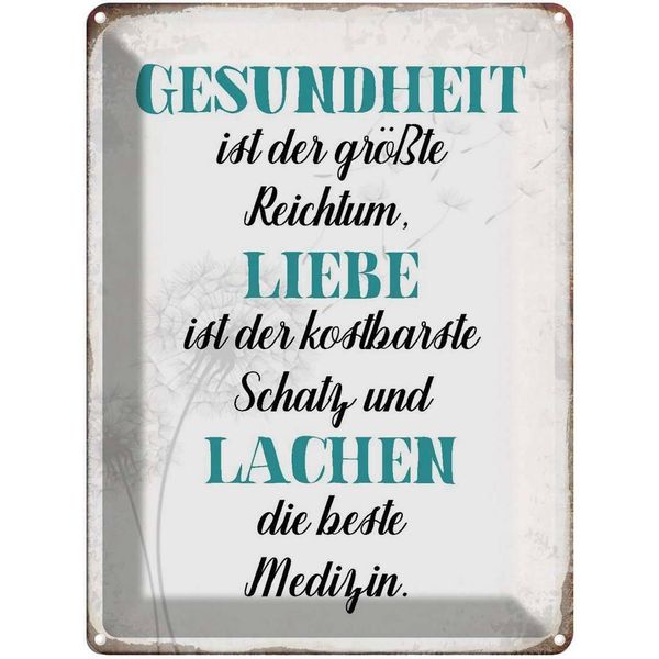 Vianmo Insegna Di Latta 40X30 Cm Gesundheit Liebe Lachen Medizin-image