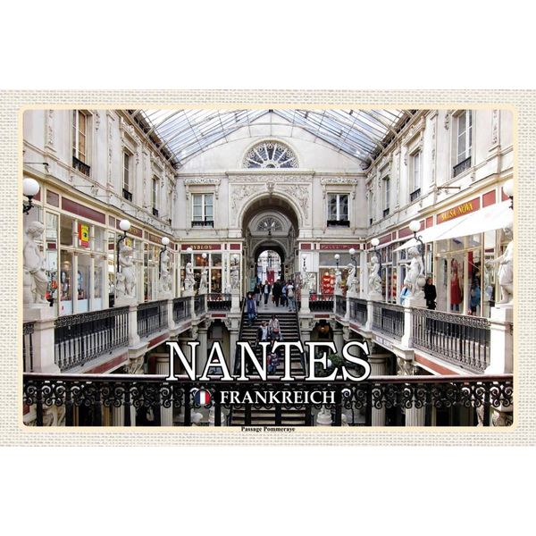 Vianmo Insegna In Legno 12X18 Cm Nantes Frankreich Passage Pommeraye-image