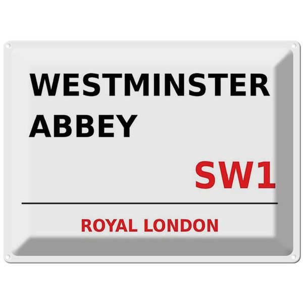 Vianmo Insegna Di Latta 30X40 Cm London Royal Westminster Abbey SW1-image