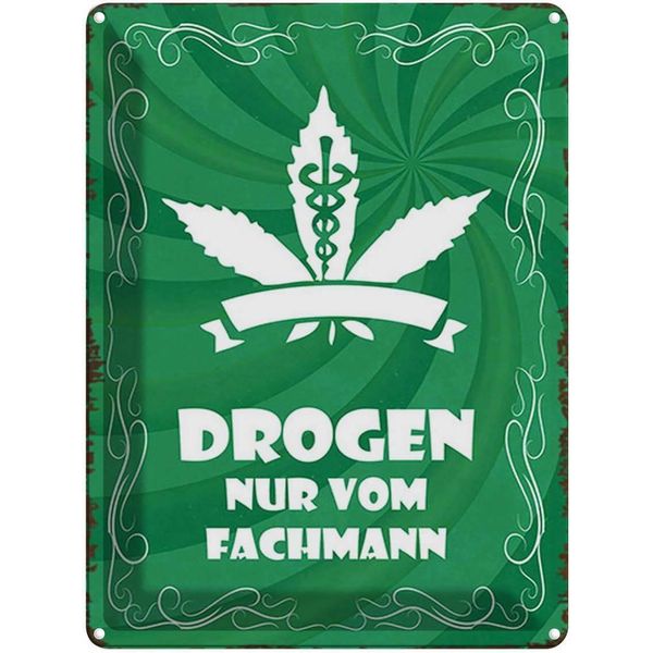 Vianmo Insegna Di Latta 40X30 Cm Drogen Nur Vom Fachmann-image