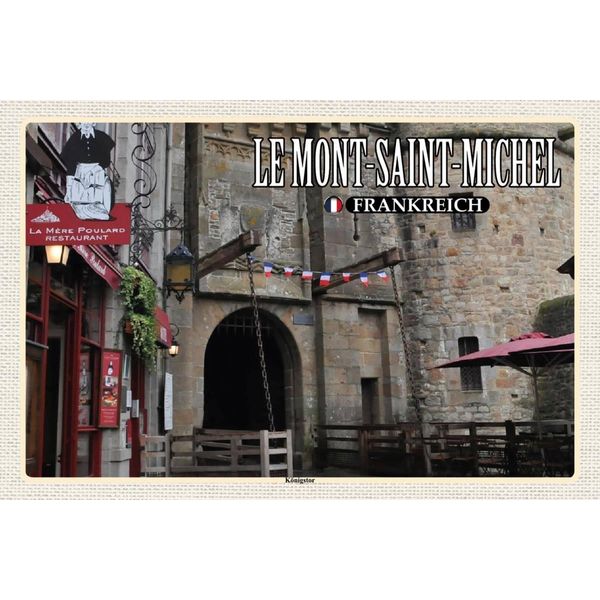 Vianmo Insegna In Legno 12X18 Cm Le Mont-Saint-Michel Frankreich KöNigstor-image