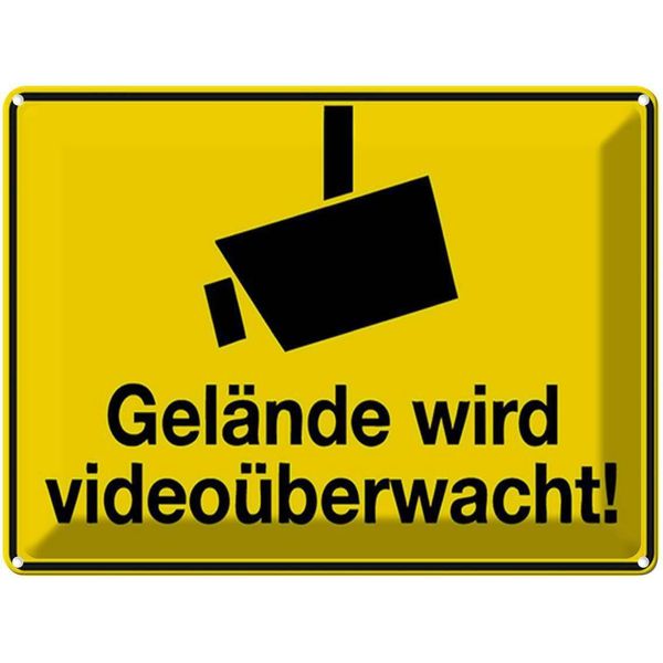Vianmo Insegna Di Latta 30X40 Cm GeläNde Wird VideoüBerwacht-image