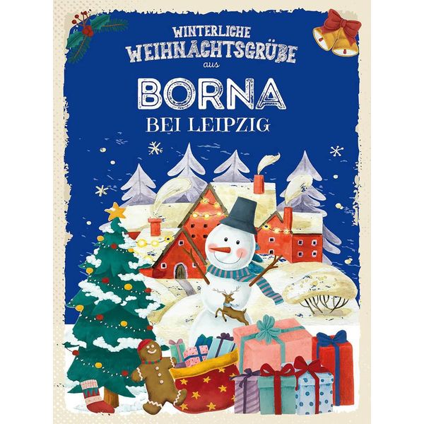 Vianmo Insegna In Legno 40X30 Cm WeihnachtsgrüßE Borna Bei Leipzig-image