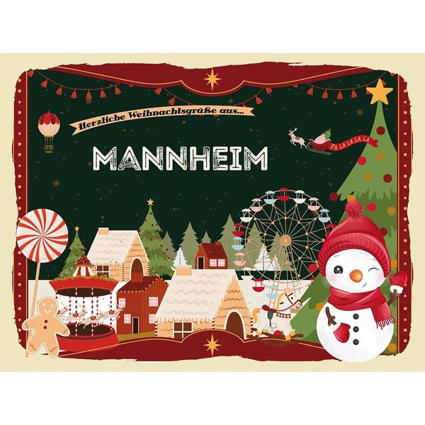 Vianmo Insegna In Legno 30X40 Cm GrüßE Mannheim-image