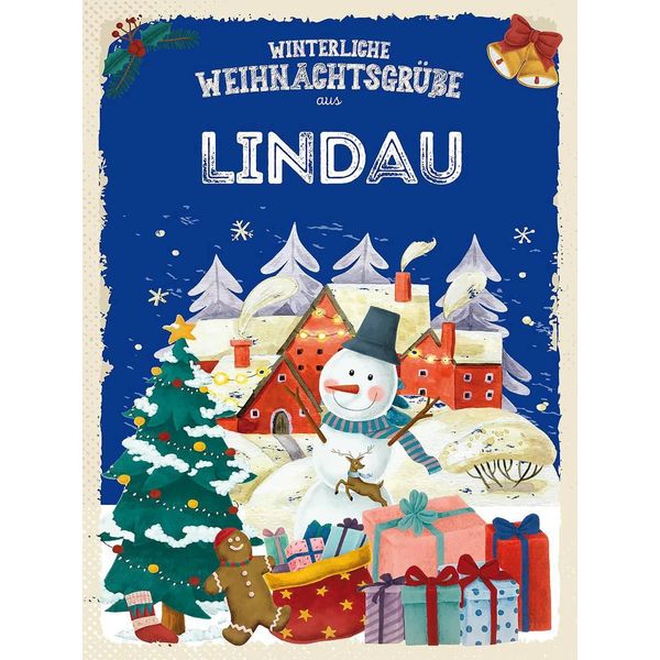 Vianmo Insegna In Legno 40X30 Cm WeihnachtsgrüßE Aus Lindau-image