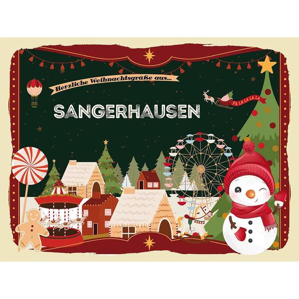 Vianmo Insegna In Legno 30X40 Cm Weihnachten GrüßE Sangerhausen-image