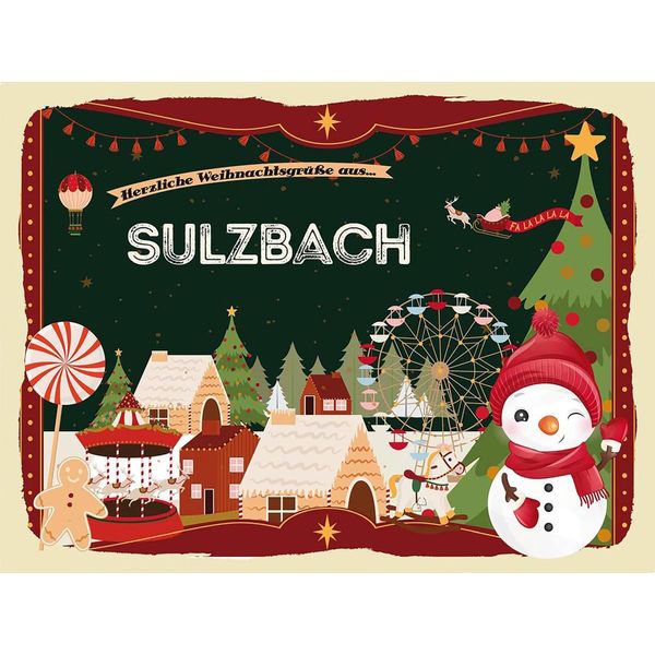 Vianmo Insegna In Legno 30X40 Cm Weihnachten GrüßE Sulzbach-image