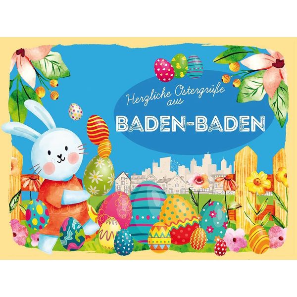 Vianmo Insegna In Legno 30X40 Cm Ostern OstergrüßE BADEN-BADEN-image