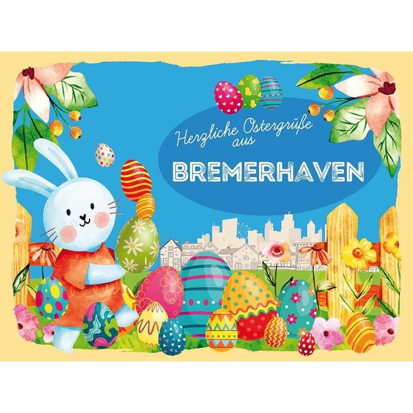 Vianmo Insegna In Legno 30X40 Cm Ostern OstergrüßE Bremerhaven-image