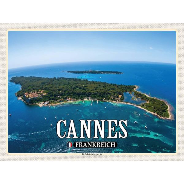 Vianmo Insegna In Legno 30X40 Cm Cannes Frankreich Ile Sainte-Marguerite-image