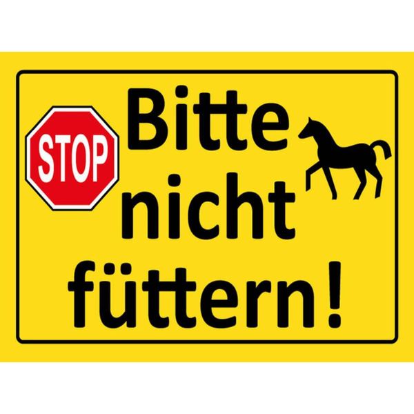 Vianmo Insegna In Legno 30X40 Cm Stop Bitte Nicht FüTtern (Pferd)-image