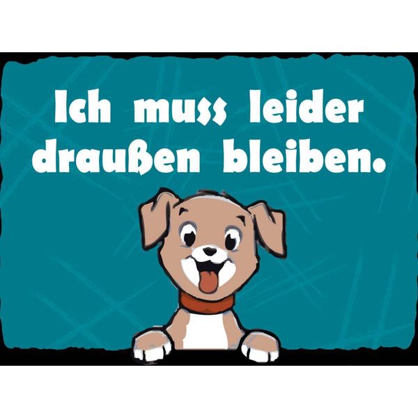 Vianmo Insegna In Legno 30X40 Cm Hund Ich Muss Leider Draussen Bleiben-image