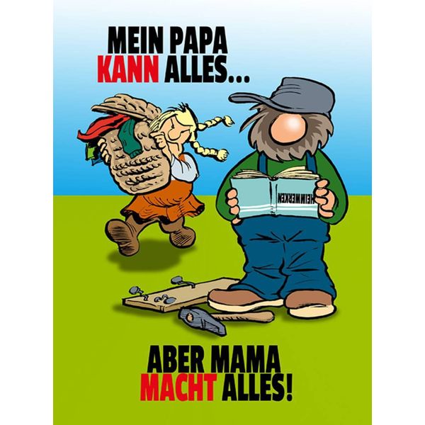 Vianmo Insegna In Legno 40X30 Cm Papa Kann Alles Aber Mama Macht Alles-image