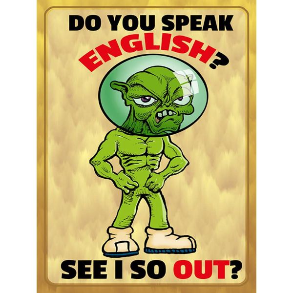 Vianmo Insegna In Legno 40X30 Cm Do You Speak English See I So Out-image