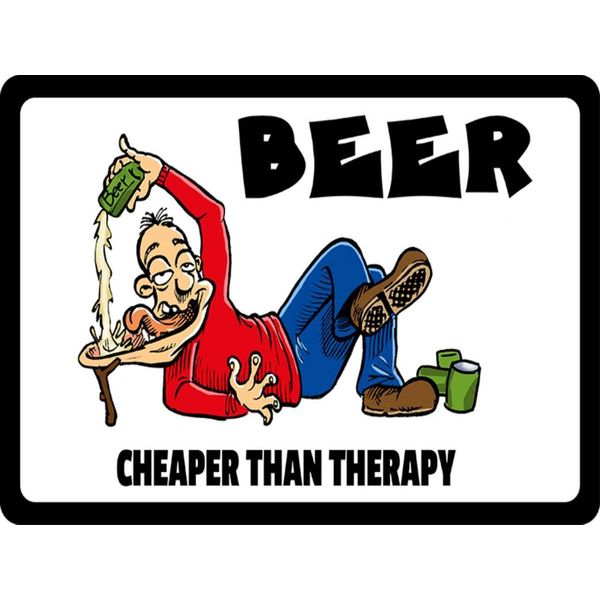 Vianmo Insegna In Legno 30X40 Cm Beer Cheaper Than Therapy Bier-image