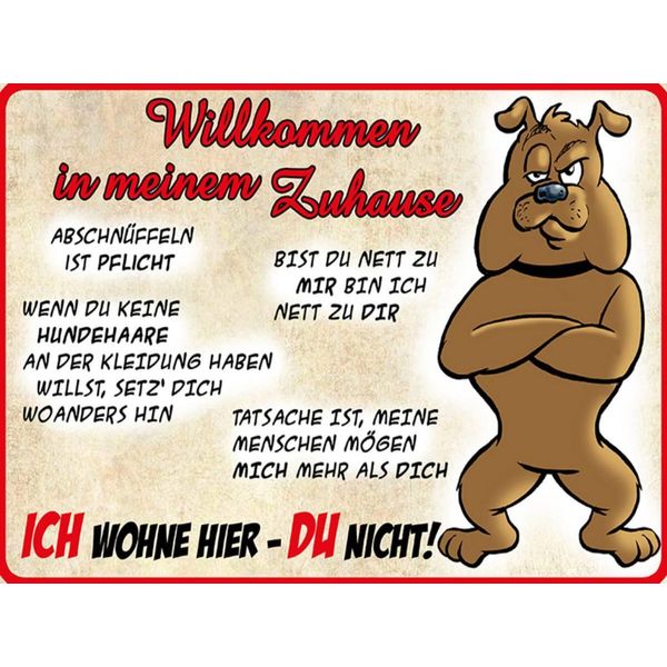 Vianmo Insegna In Legno 30X40 Cm Hund Ich Wohne Hier Du Nicht-image