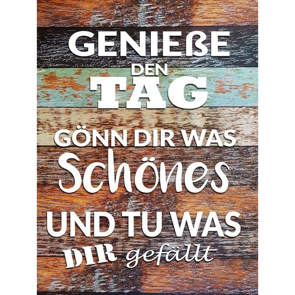 Vianmo Insegna In Legno 40X30 Cm GenießE Den Tag GöNn Dir Was-image