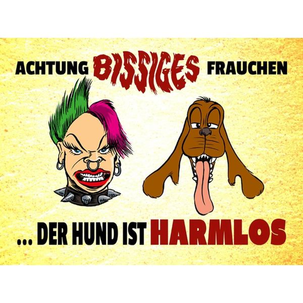 Vianmo Insegna In Legno 30X40 Cm Achtung Bissiges Frauchen Hund-image