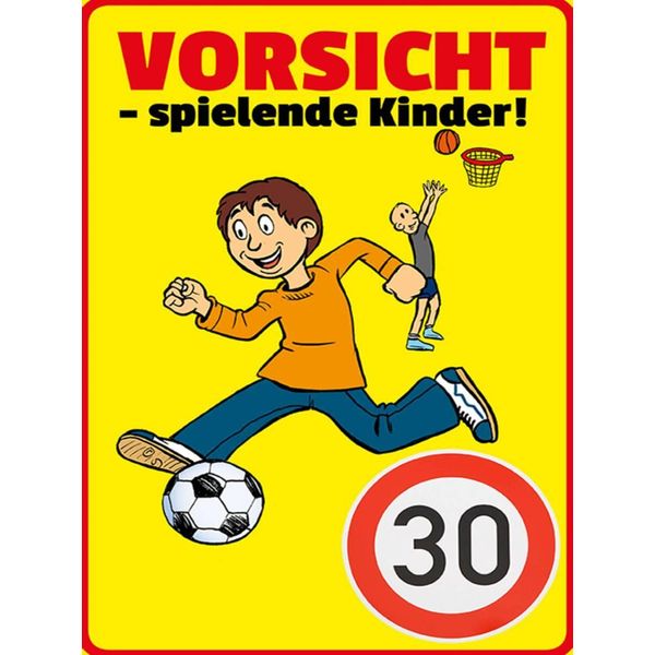 Vianmo Insegna In Legno 40X30 Cm Vorsicht Spielende Kinder 30Kmh-image