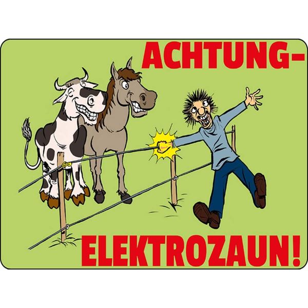 Vianmo Insegna In Legno 30X40 Cm Tiere Achtung Elektrozaun-image