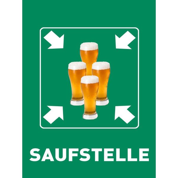 Vianmo Insegna In Legno 40X30 Cm Saufstelle BiergläSer Bier-image