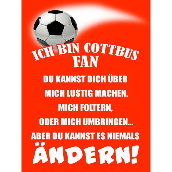 Vianmo Insegna In Legno 40X30 Cm Ich Bin Cottbus Fan Fussball-image