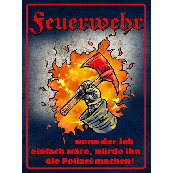 Vianmo Insegna In Legno 40X30 Cm Feuerwehr Wenn Job Einfach WäRe-image