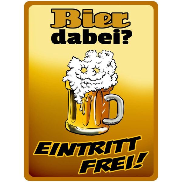 Vianmo Insegna In Legno 40X30 Cm Alkohol Bier Dabei Eintritt Frei-image