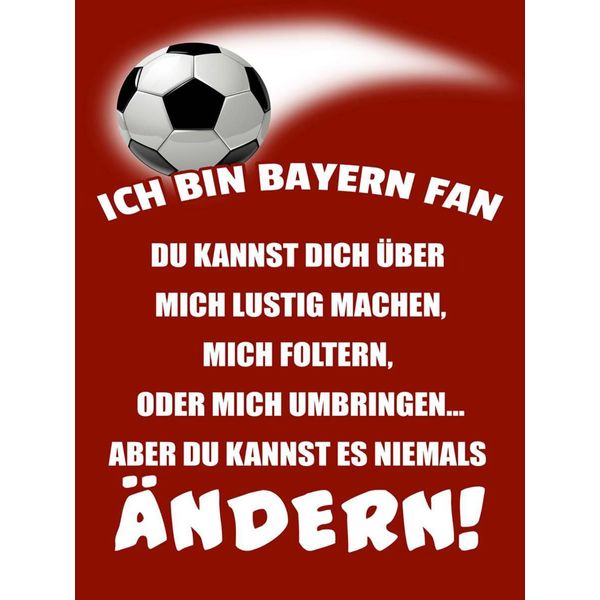 Vianmo Insegna In Legno 40X30 Cm Ich Bin Bayern Fan Fussball-image