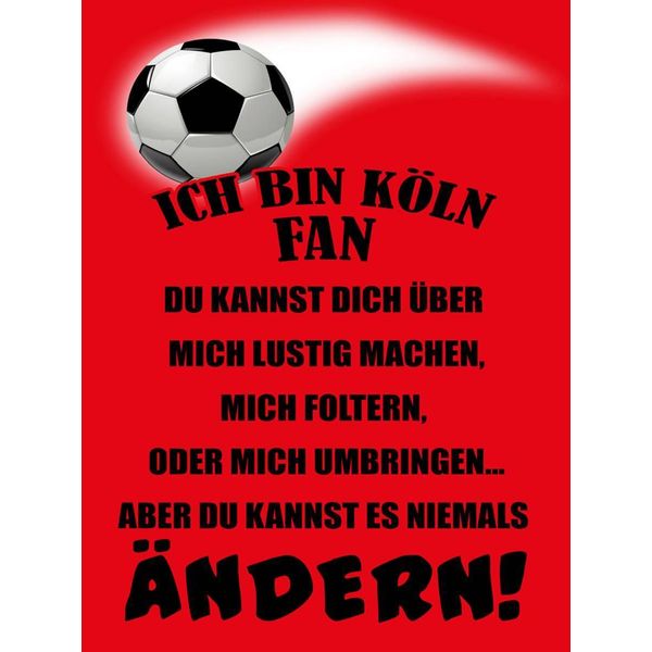 Vianmo Insegna In Legno 40X30 Cm Ich Bin KöLn Fan Fussball-image