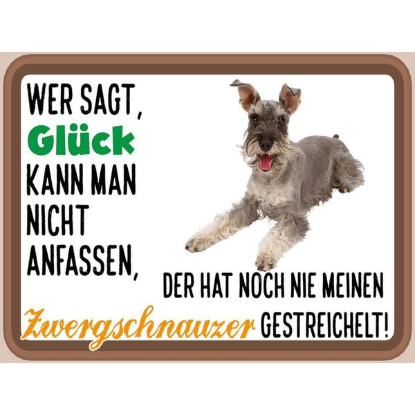 Vianmo Insegna In Legno 30X40 Cm GlüCk Zwergschnauzer Hund-image