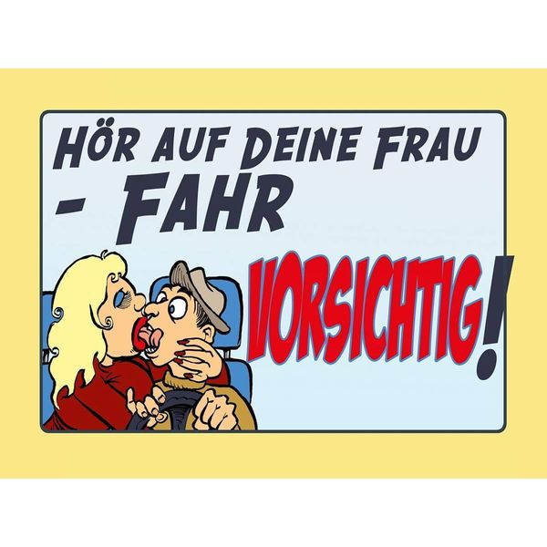 Vianmo Insegna In Legno 30X40 Cm HöR Deine Frau Fahr Vorsichtig-image