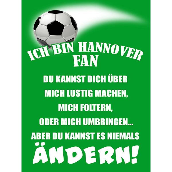 Vianmo Insegna In Legno 40X30 Cm Ich Bin Hannover Fan Fussball-image