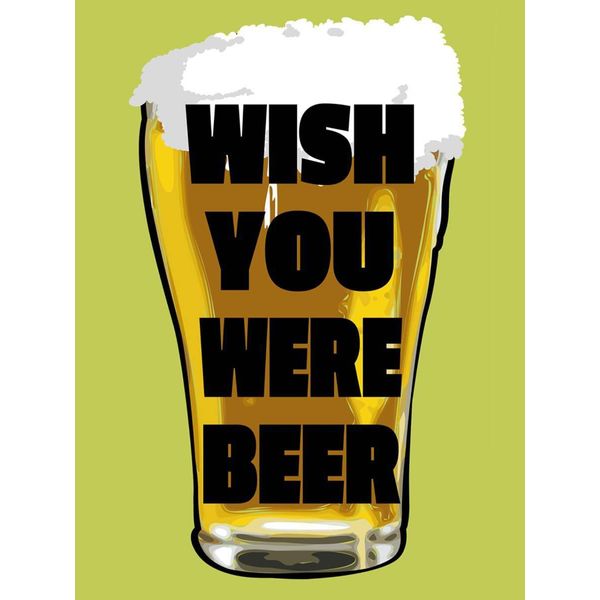 Vianmo Insegna In Legno 40X30 Cm Wish You Were Beer Bier-image