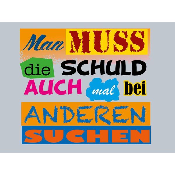 Vianmo Insegna In Legno 30X40 Cm Man Muss Die Schuld Auch Mal Bei-image