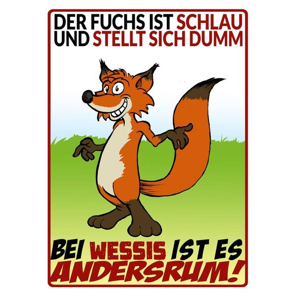 Vianmo Insegna In Legno 40X30 Cm Der Fuchs Ist Schlau-image