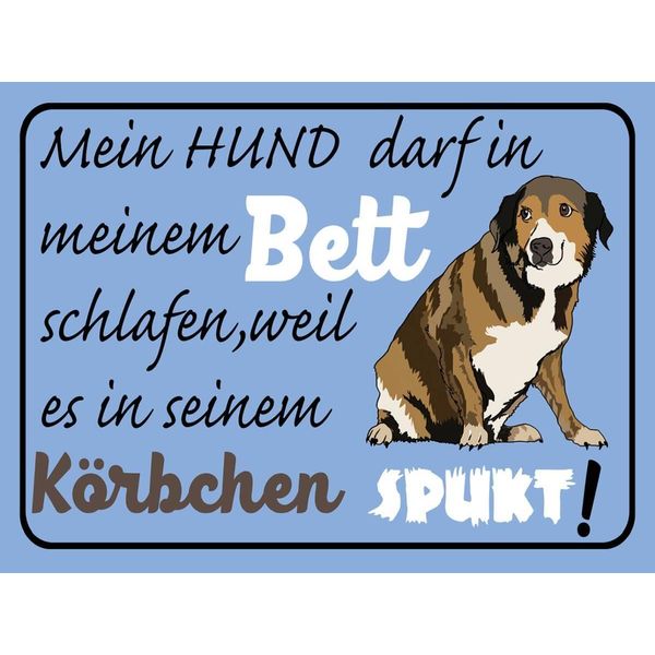 Vianmo Insegna In Legno 30X40 Cm Mein Hund Darf Im Bett Schlafen-image