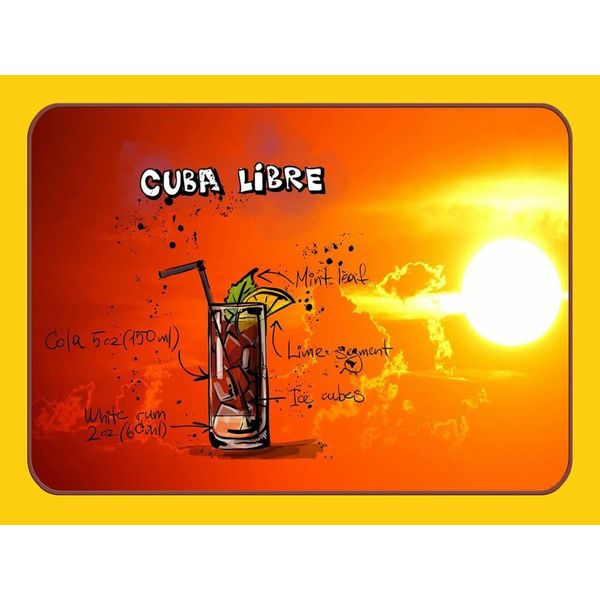 Vianmo Insegna In Legno 30X40 Cm Cuba Libre Sonne Cocktail-image