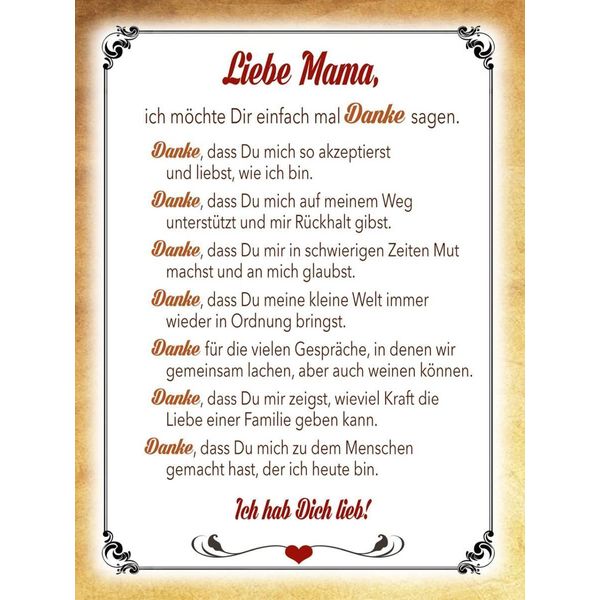 Vianmo Insegna In Legno 40X30 Cm Liebe Mama Ich Hab Dich Lieb-image