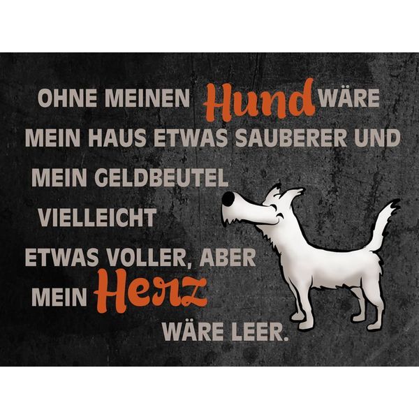Vianmo Insegna In Legno 30X40 Cm Ohne Meinen Hund WäRe Mein Herz-image