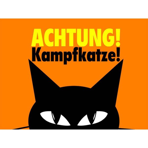 Vianmo Insegna In Legno 30X40 Cm Achtung Kampfkatze Katze-image