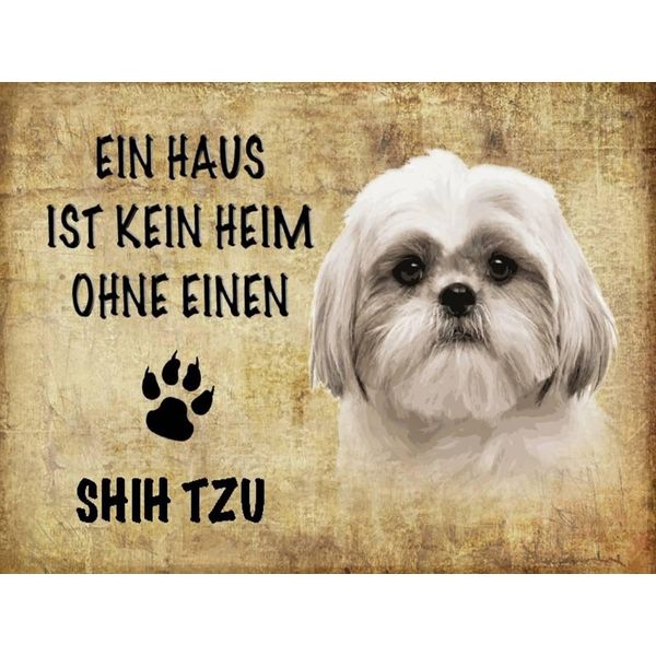 Vianmo Insegna In Legno 30X40 Cm Shih Tzu Hund-image